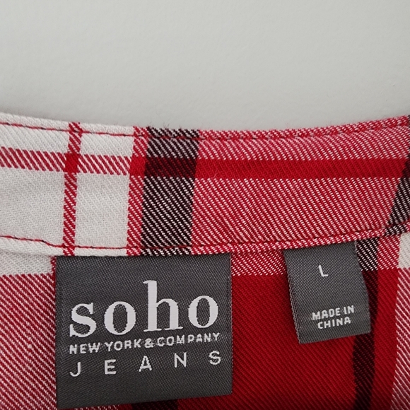 Soho New York & Company size Large plaid shirt - Picture 3 of 5